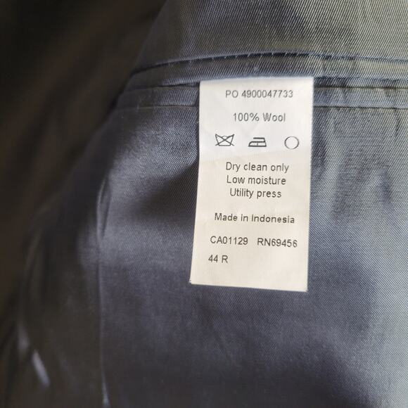 Calvin Klein Sport Coat Blazer Suit Jacket Mens 44R 100% Wool Gray Pinstripe - Picture 5 of 5